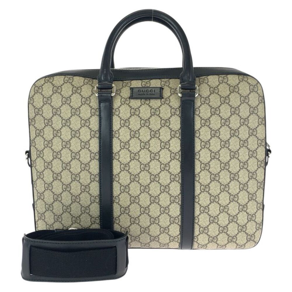Gucci GG Supreme Canvas Leather Briefcase